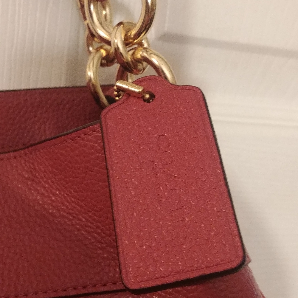 Coach Dalton 31 Leather Large Shoulder Satchel Bag Dust Pink - Picture 11 of 14